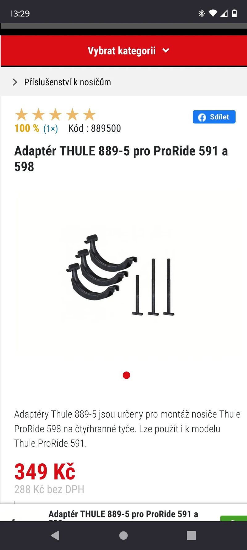Thule Proride 598 + adapter