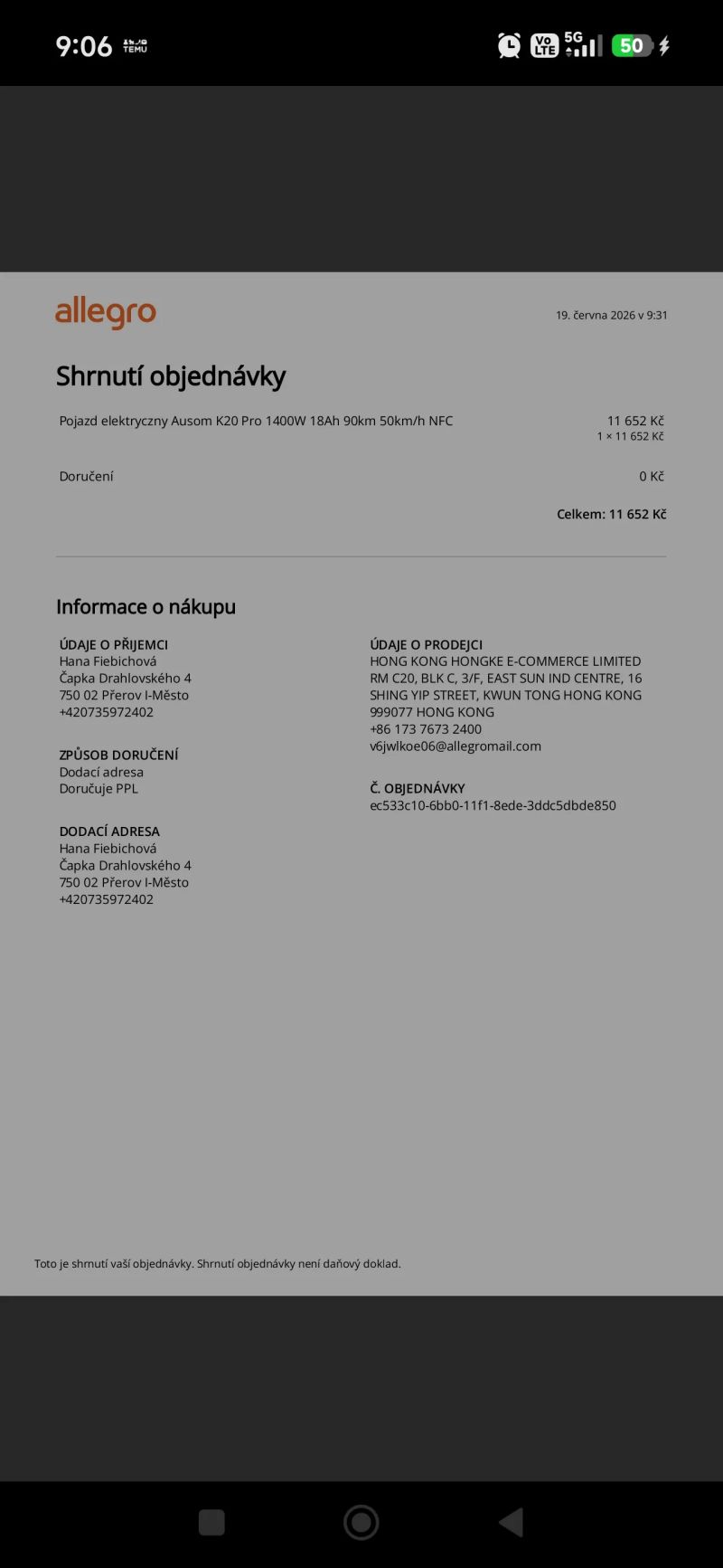 Nová elektrokoloběžka Ausom K20 Pro