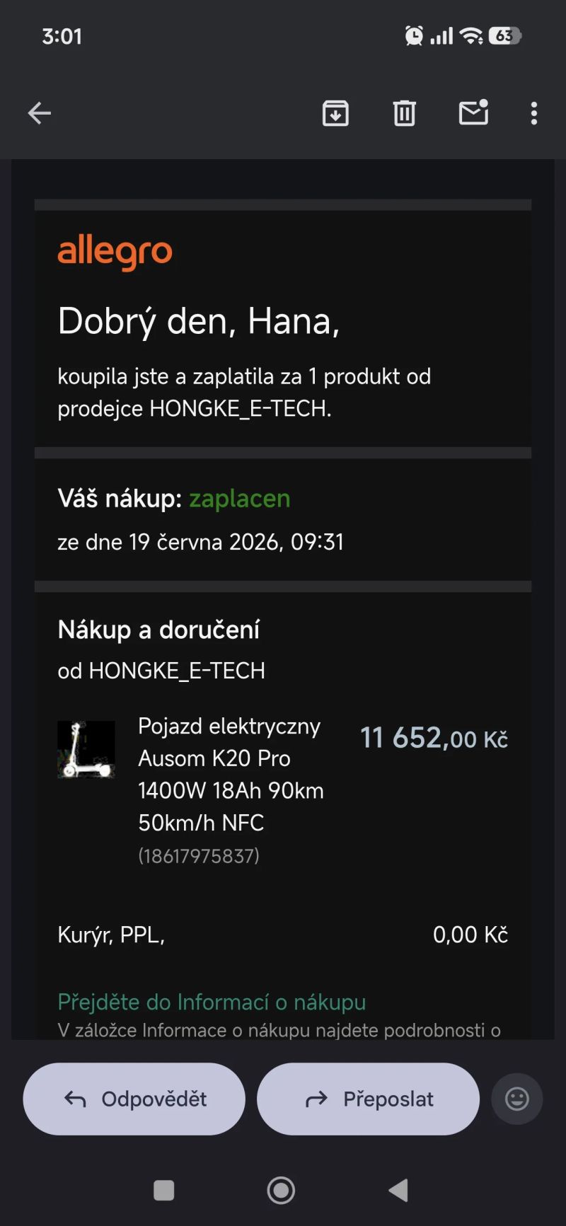 Nová elektrokoloběžka Ausom K20 Pro