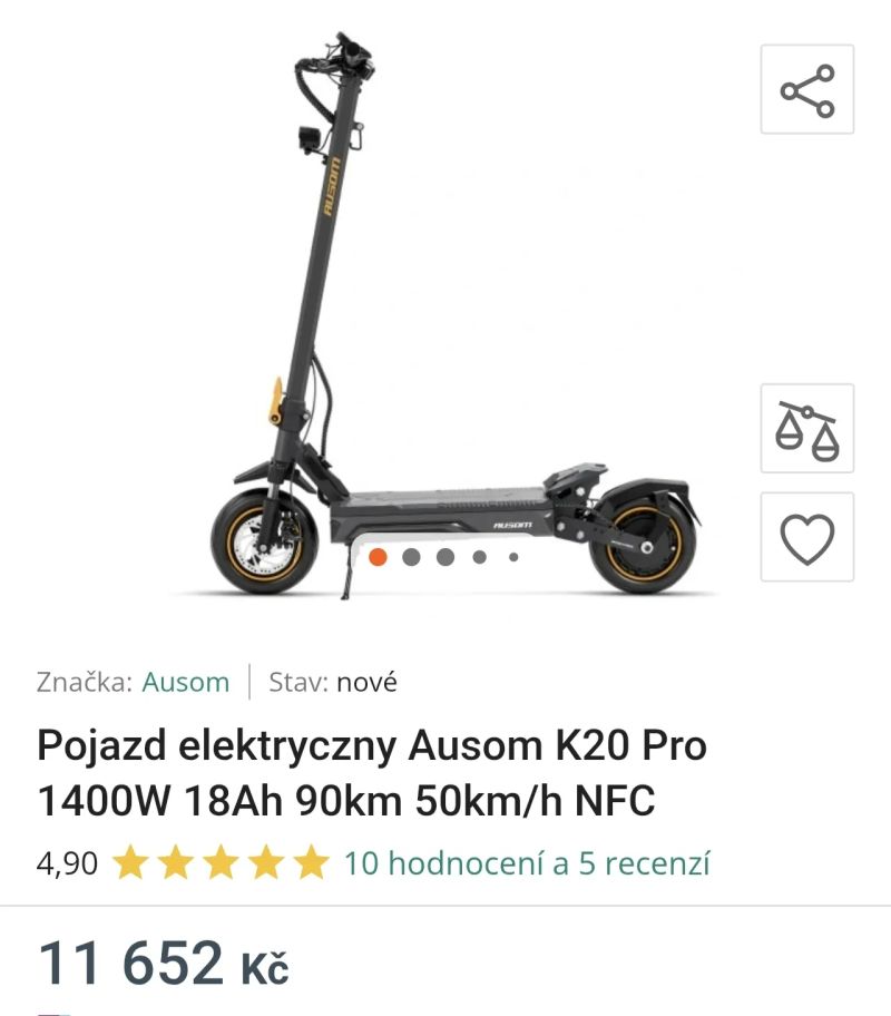 Nová elektrokoloběžka Ausom K20 Pro