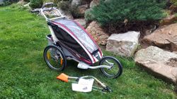 Thule Chariot CX1 cyklovozík s příslušenstvím TOP STAV (kotouč. brzdy)