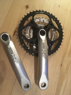 Kliky Shimano Deore XT FC-M751, 175mm, 9s, 44-32-22T, Hollowtech, skvělý stav