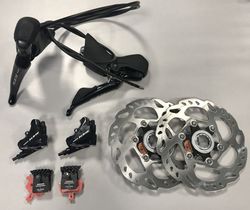Kompletní brzdy/řazení Shimano 105 R7020 včetně kotoučů
