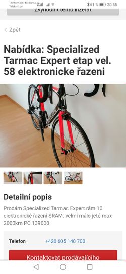 Specialized Tarmac Expres Etap vel 58 elektronické řazení sram