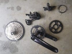 Sada Shimano XT 1x12 kliky + převodník 32 a 36 + řazení + kazeta SLX