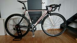 Full carbon Author CA7700, DuraAce, váha lehce nad 6 kg, téměř nová kola American Classic Carbon40mm