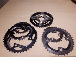 Sady převodníků 2x10, 3x10, Sram, Shimano