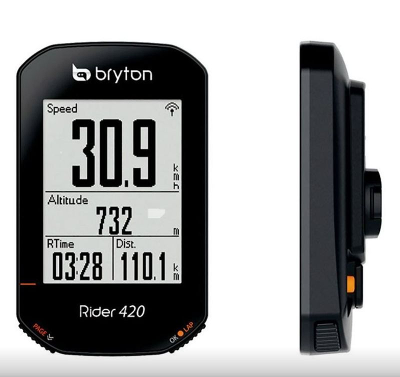 GPS cyklopočítač Bryton Rider 420E s předsazeným držákem