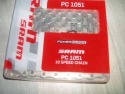 Prodám nový řetěz SRAM PC 1051 vč. rychlospojky, 10 sp, v ceně další rychlospojka SRAM