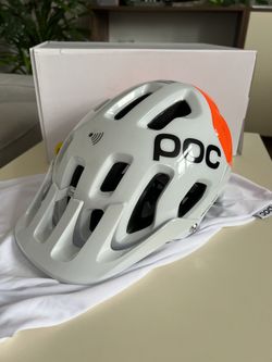 Prodám Cyklistická helma POC Tectal Race SPIN NFC - Hydrogen White/Fluorescent Orange AVIP