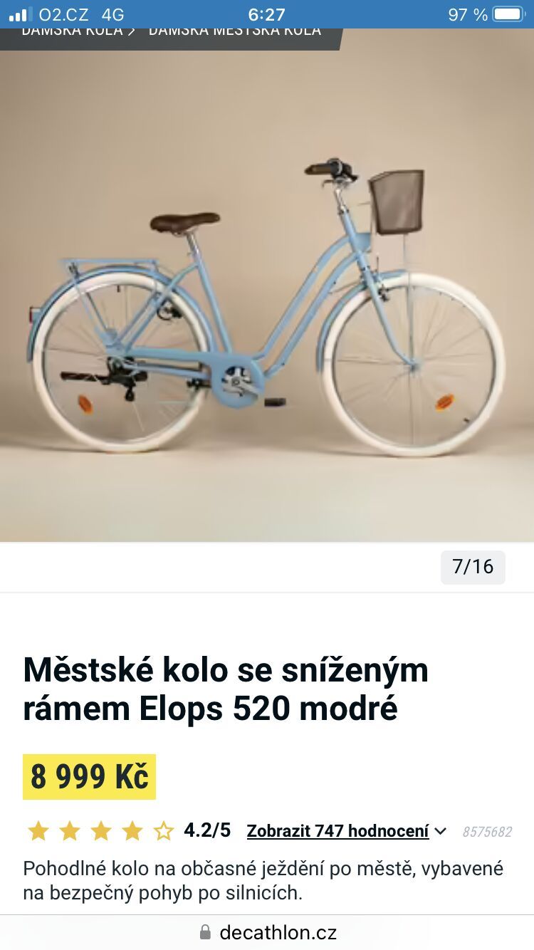 Dámské městské kolo Elops Decatlon